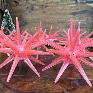 Vintage PINK Atomic Sputnik Star Lite Christmas Light Replacement for the Librizzi's Light Set | MCM Star Spangled Stardust Christmas Decor