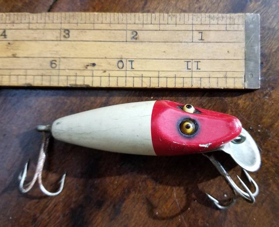 Vintage PAW PAW Possibly Unmarked Wood Fishing Lure red Arrowhead White  Body Tackle Bait Outdoors Fisherman Rustic Cabinblack Yellow -  Hong  Kong