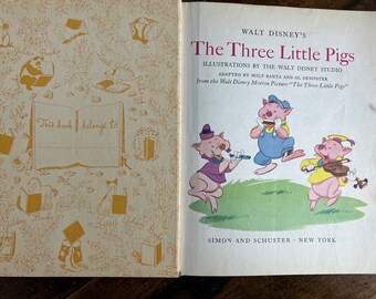 Vintage Walt Disney's Three Little Pigs 1948 