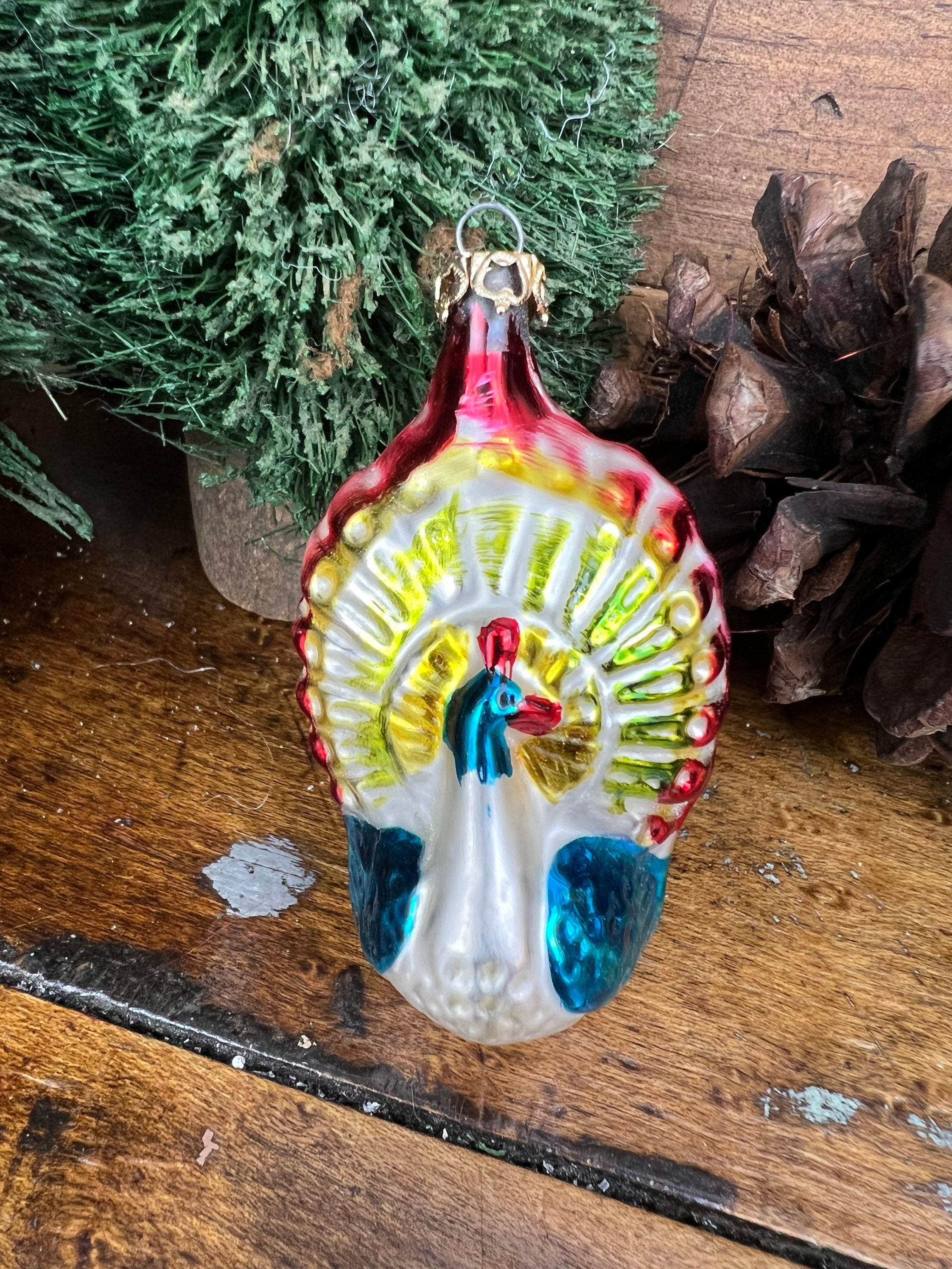 Vintage Mercury Glass Peacock Ornament