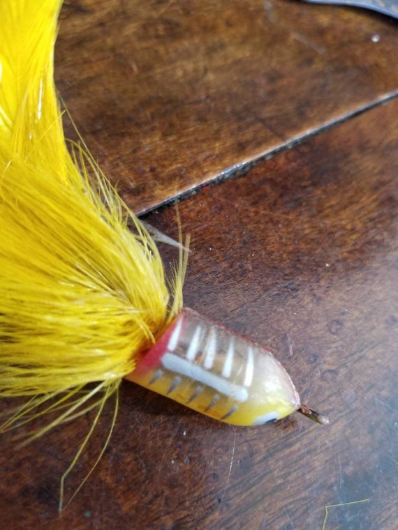 Vintage HEDDON Yellow Wilder-dilg Spook Bass Fly Rod Fishing Lure