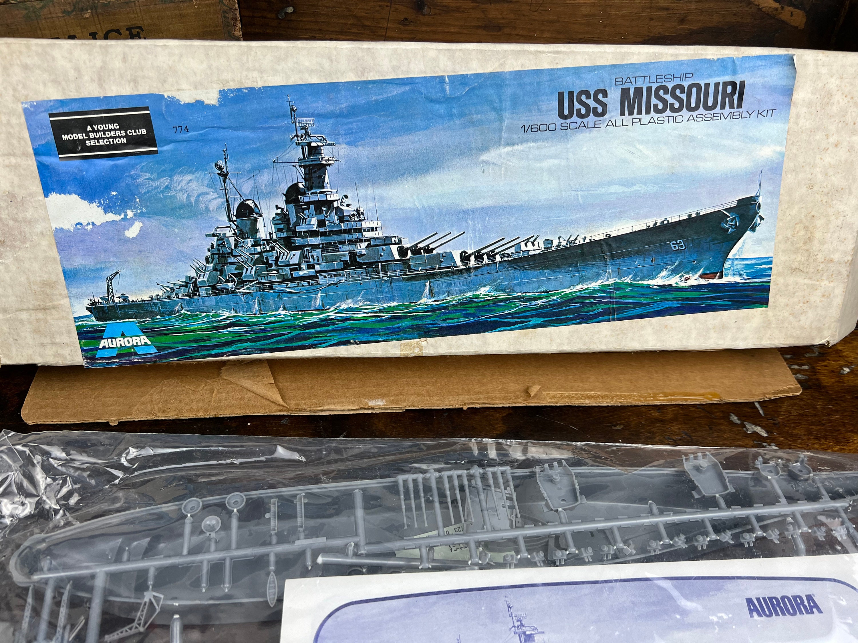 Vintage Aurora U.s.s Missouri Battleship Model Plastic - Etsy