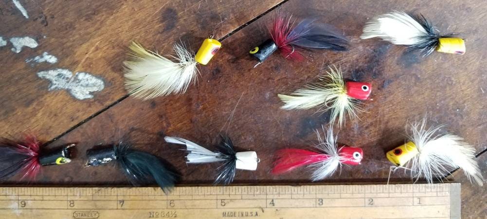 Lot Ancien Leurres De Pêche - Poppers Pour Pêche à La Mouche - Vintage