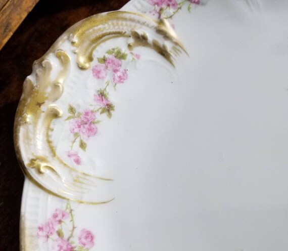 Antique GDA LIMOGES France~ CH Field Haviland~scalloped Oval
