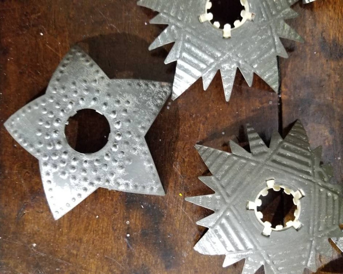 Vintage Christmas TREE Light REFLECTORS Tin Star Punched Etsy