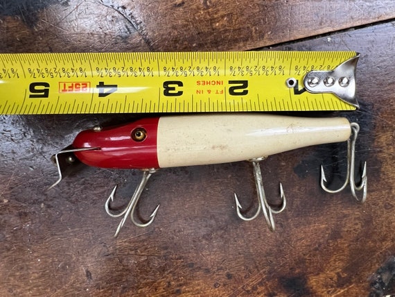 Vintage CREEK CHUB Pikie Fishing Lure Surfster 7202 4 1/4 Wood