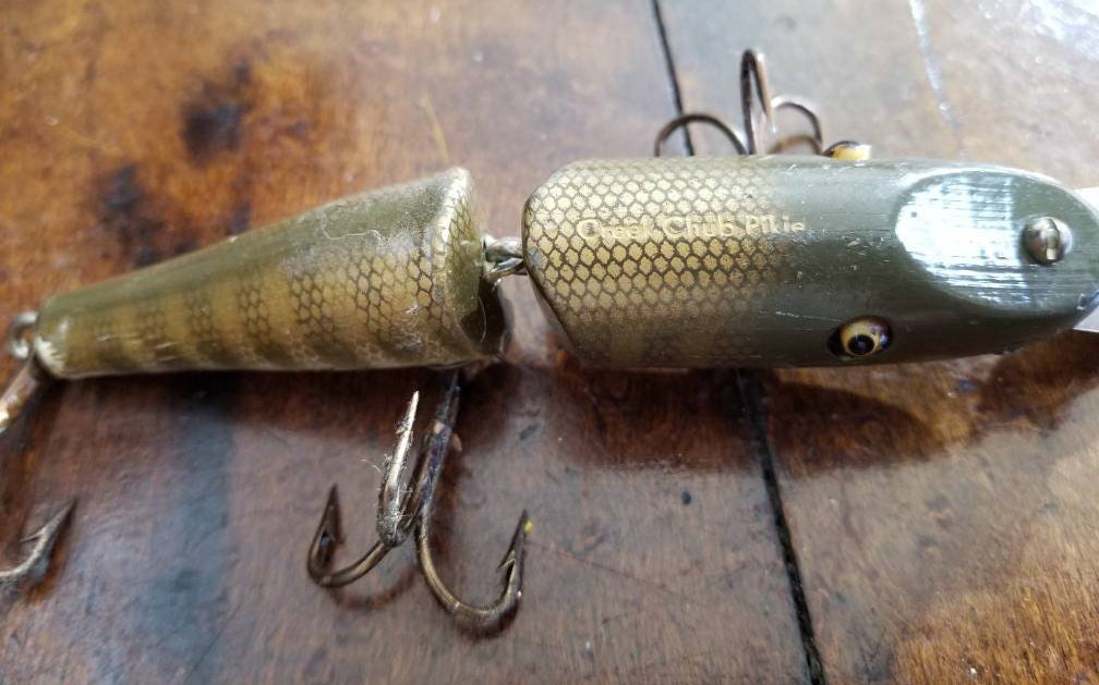 Vintage CREEK CHUB Bait Co NO. 2600 Jointed Pikie Minnow Wood Fishing Lure  Pikie Finishtackle Baitoutdoors Fisherman Glass Eyes 