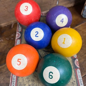 Vintage Pool Balls| Individual Replacement Pool Ball| Rustic Billiard Balls| Gameroom Decor| Gift for Family Game Night| Pool Table Balls