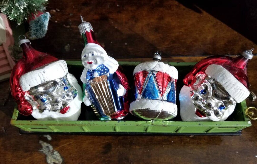 Vintage Figural Santa Claus Christmas Tree Ornaments ~set of Four ...