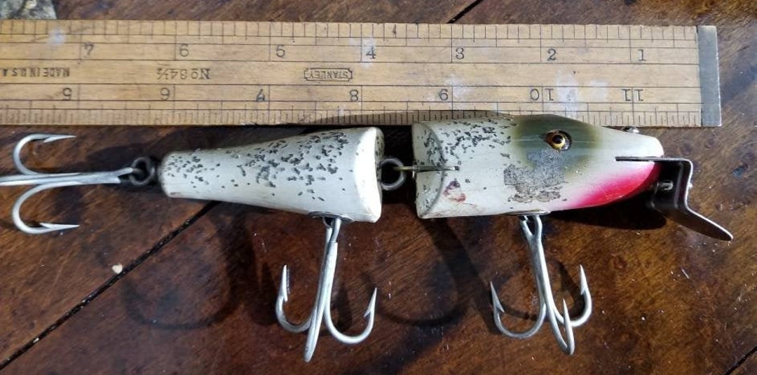 Buy Vintage CREEK CHUB Bait Co NO. 5518 Jointed Snook Pikie Minnow Silver  Flash Wood Fishing Lure tackle Baitglass Eyes outdoors Fisherman Online in  India 