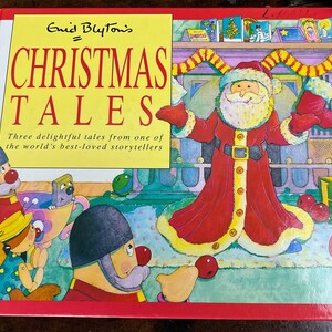 Vintage Christmas Tales by Enid Blyton 1992 Three Delightful Tales Santa&#39;s Workshop~Christmas ToyshopThe Night Toys Came to Life Hardcover