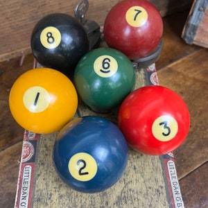 Vintage Pool Balls| Individual Replacement Pool Ball| Rustic Billiard Balls| Gameroom Decor| Gift for Family Game Night| Pool Table Balls