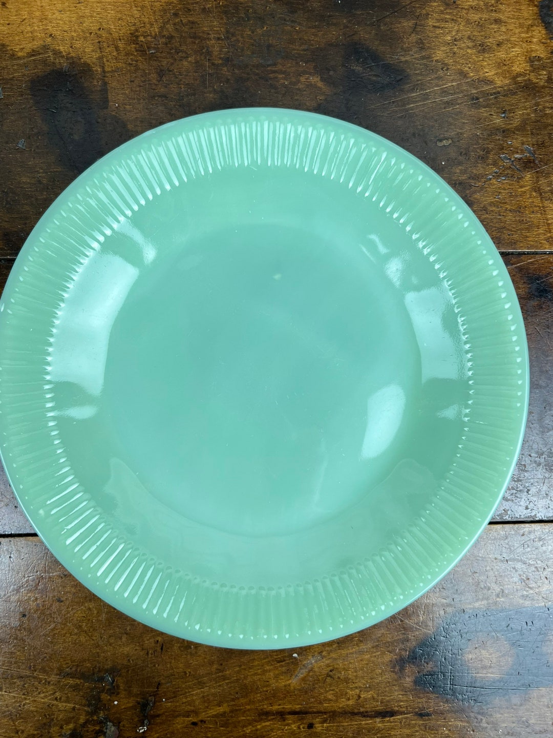 Fire King JADEITE Dinner Plate 9 Jane Ray Jade Ite Fire King Green Oven Ware Vintage Serve Ware