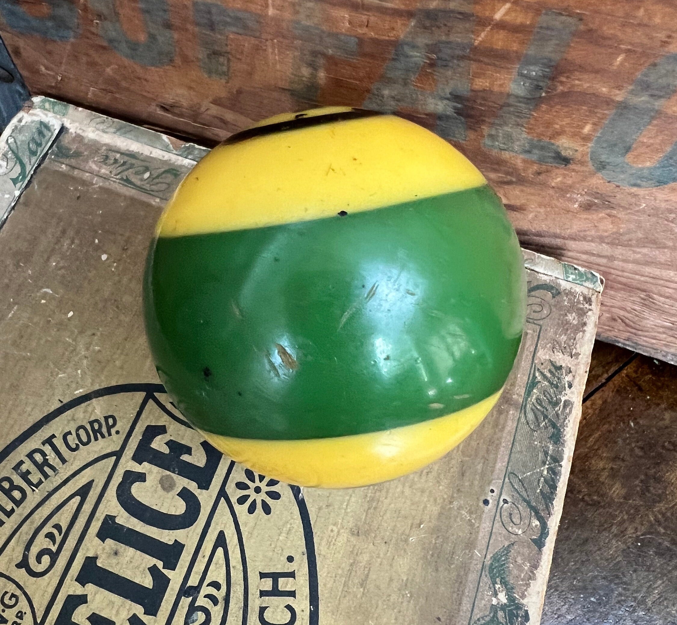 Rustic Pool Balls Vintage Pool Balls| Centennial Green Stripe 14 Replacement Pool Ball ...