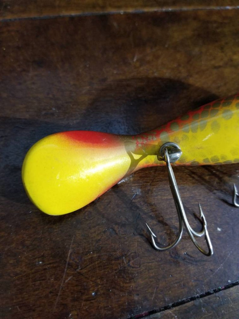 Vintage Wooden Plug Fishing Lure Rush Tango Wood Lure Etsy