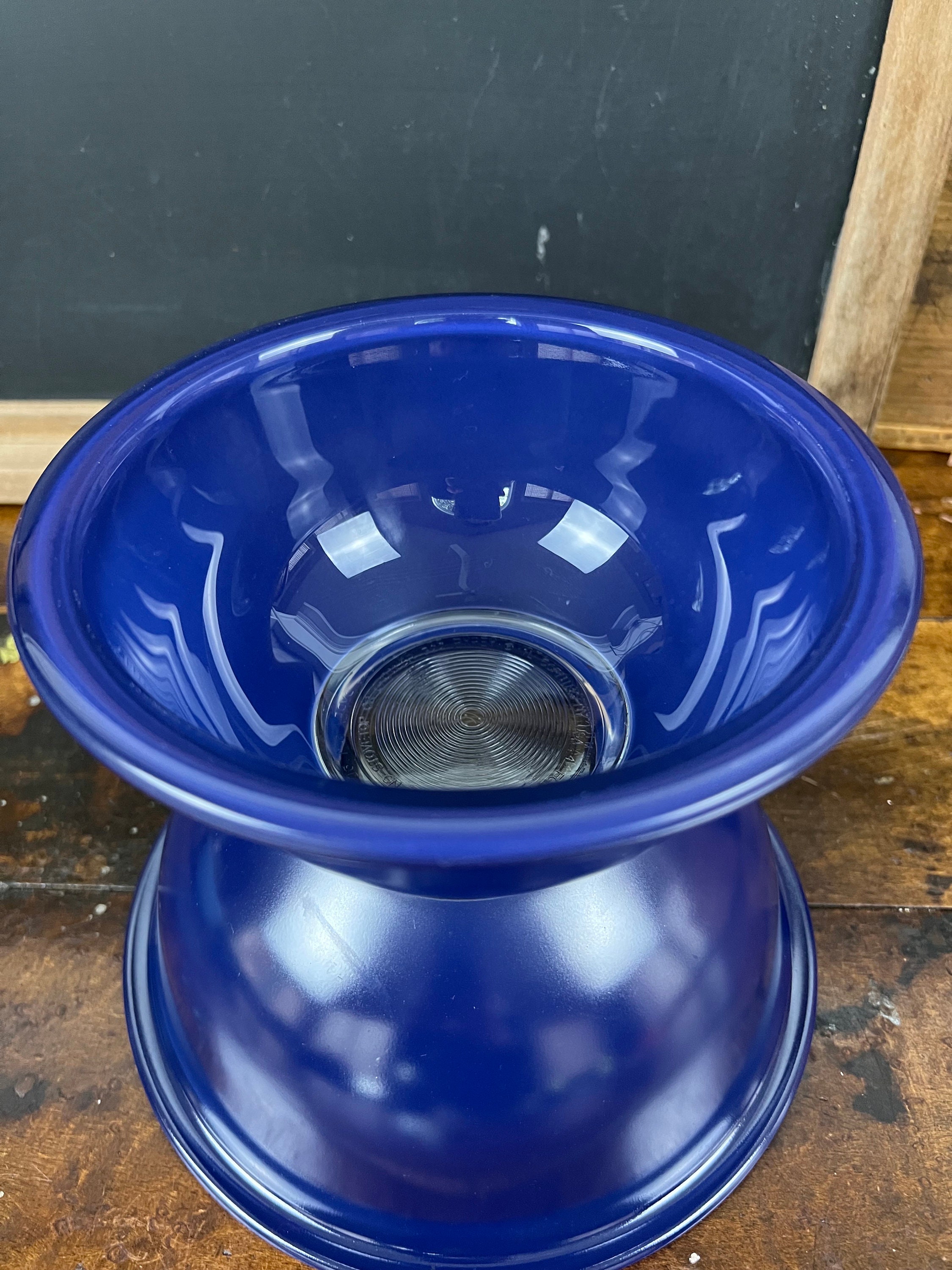 Vintage Pyrex Cobalt Blue Mixing Bowl Set| Clear Bottom Blue Nesting ...