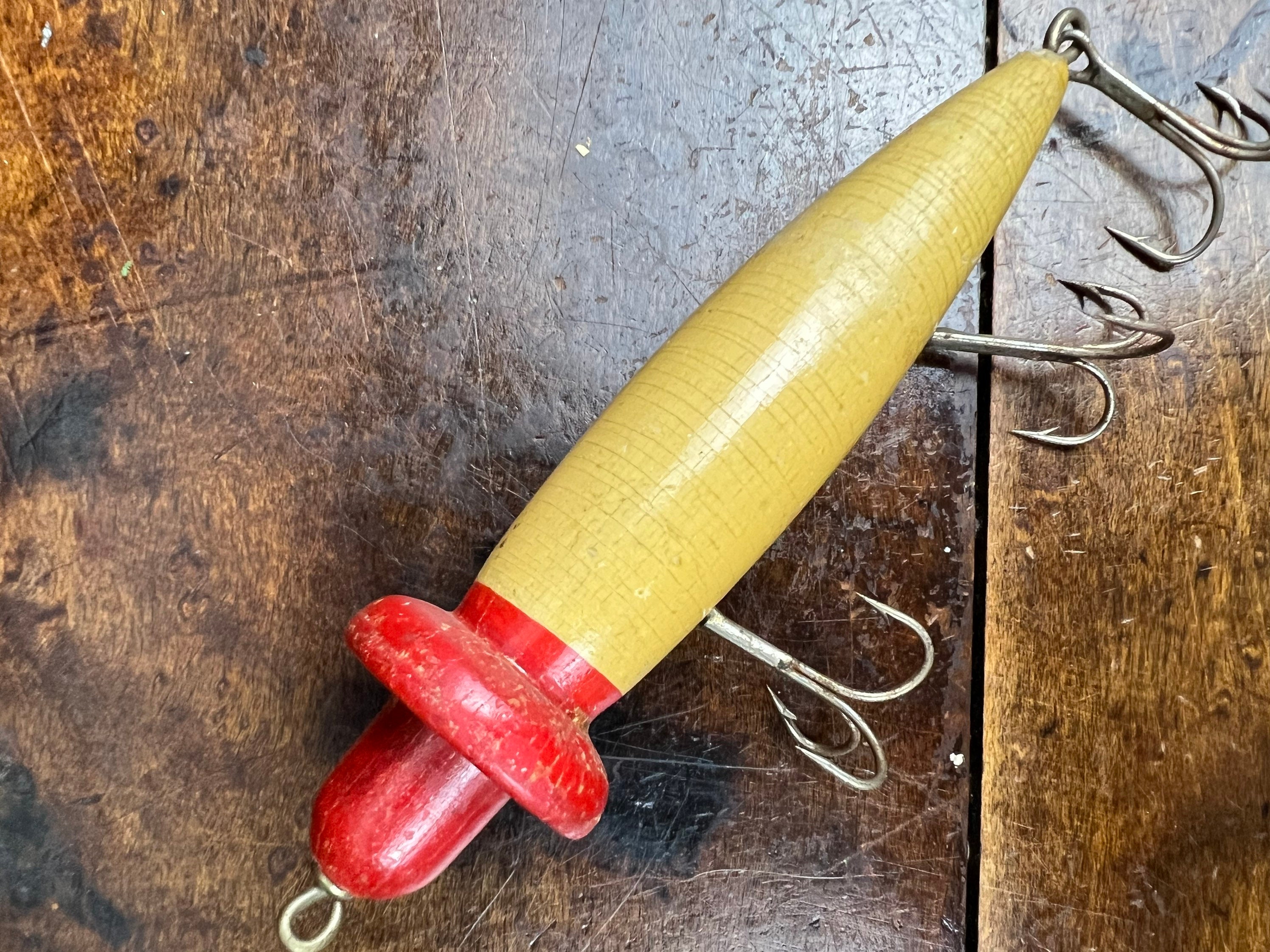Leurre de pêche vintage South Bend Bass-Oreno bois avec yeux