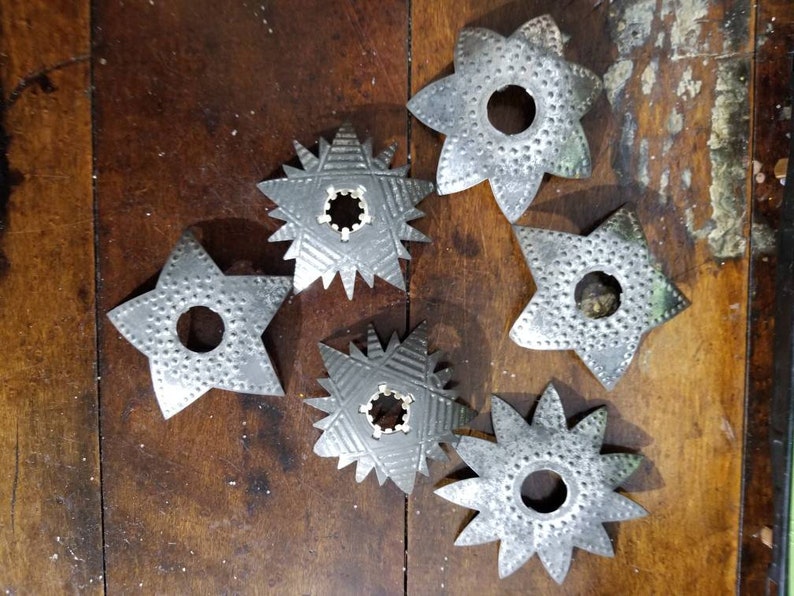 Vintage Christmas TREE Light REFLECTORS Tin Star Punched Etsy