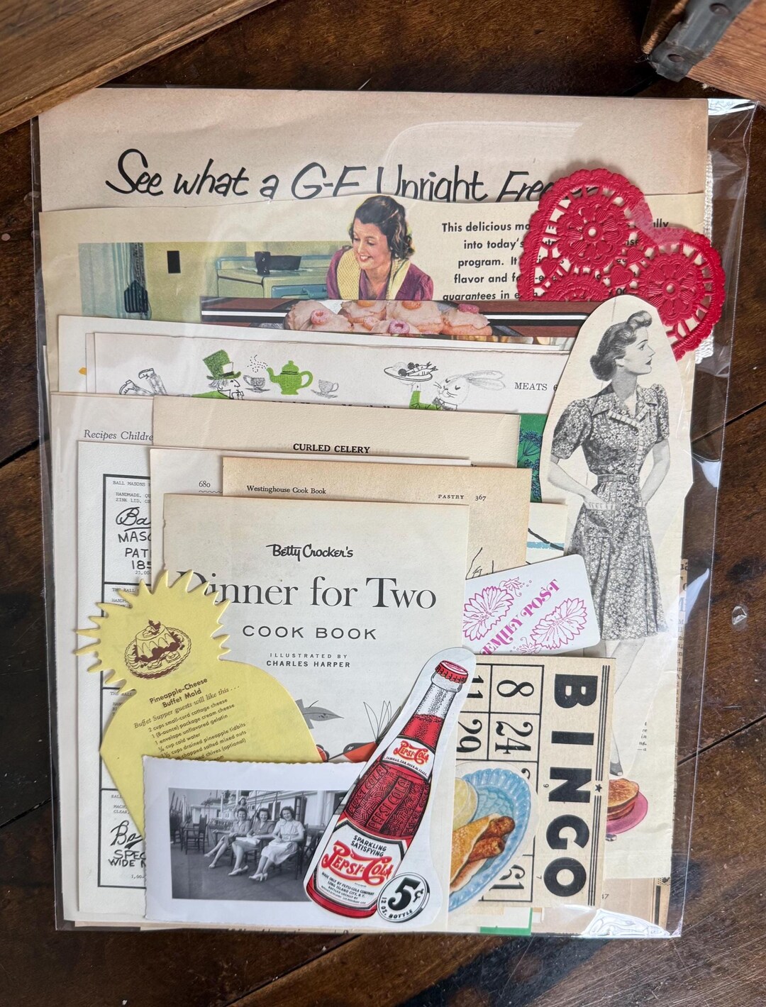 Vintage Recipe Ephemera Pack 30 Pieces, Retro Kitchen Junk Journal ...