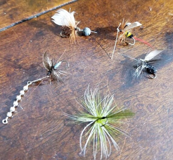 Vintage Unique FLY ROD Fishing Lures ~ Set of FIVE ~tackle Bait~ Unknown  Maker~bumble Bee~black Green Blue Brown White Sinker Fisherman Gift - Etsy