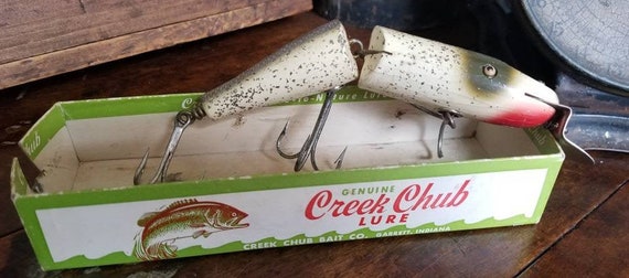Vintage CREEK CHUB Jointed Pikie Fishing Lure 6818 Silver Flash Wood Fishing  Tackle Bait Partial Boxglass Eye Luregift for Dad 6 1/4 -  Canada