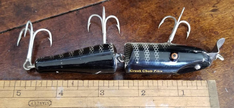 Leurre Creek Chub Vintage – Méné Bois 1601P Avec Boîte – Pêche Brochet/ Perche