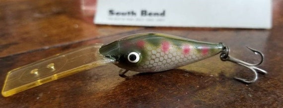 Vintage SOUTH BEND Rock Hopper Fly Rod Fishing Lure tackle Bait green W  Spots Pink/ Red W Original Box & Paper Outdoors Fisherman Gift -  Canada