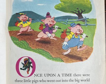 Vintage Walt Disney's Three Little Pigs 1948 