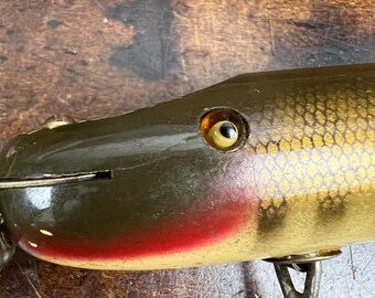 Leurre Vintage Creek Chub Pikie Articulé #7018 Noir - Bois Et Yeux Tacles - USA