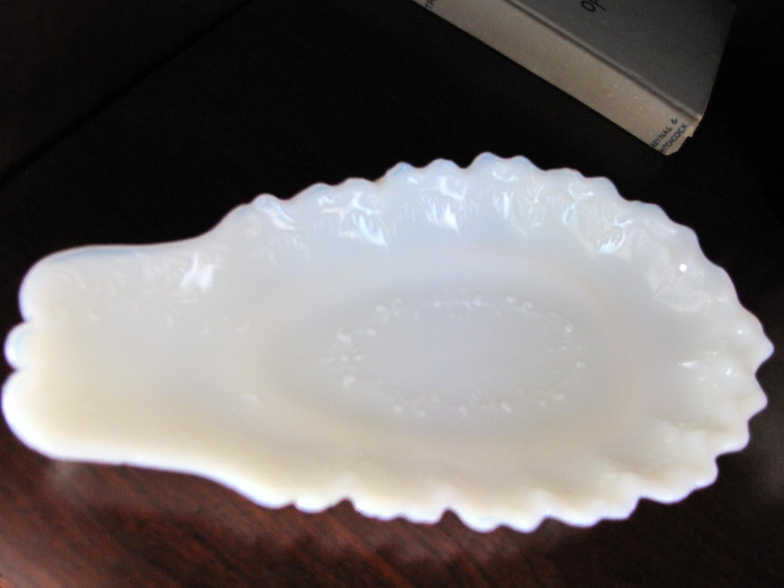 Antique Dresser Tray Victorian Opalescent Milk Glass Vintage Etsy