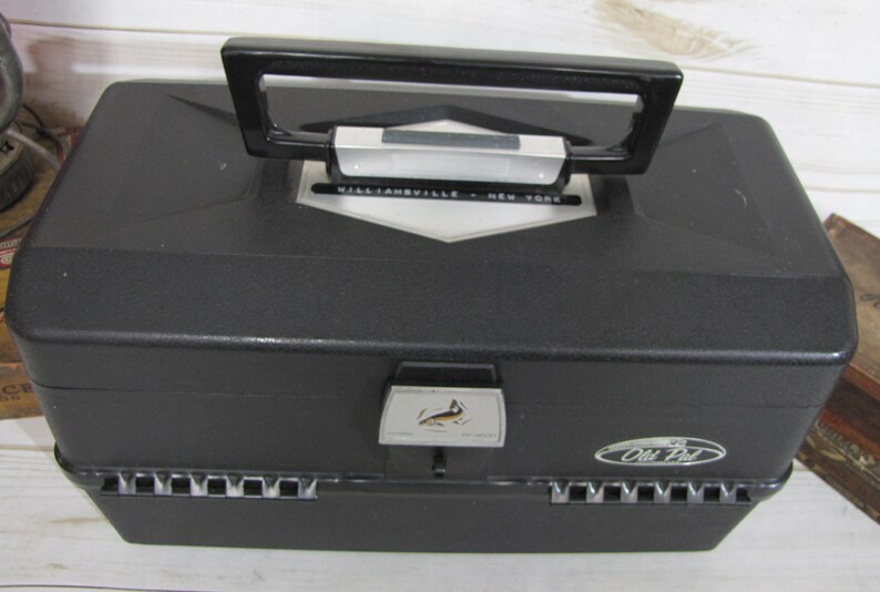 Vintage OLD PAL Chinook Fishing Tackle Box Black Plastic with Etsy