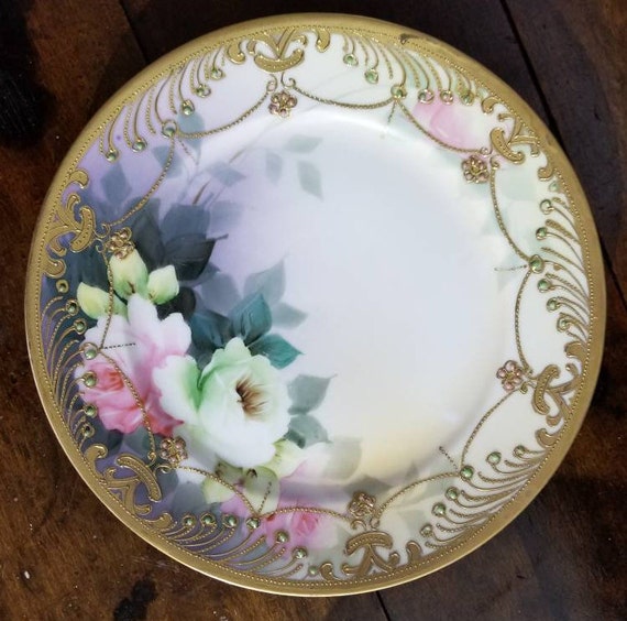 Antique NIPPON Morimura Brothers Hand Painted Pink Roses Floral