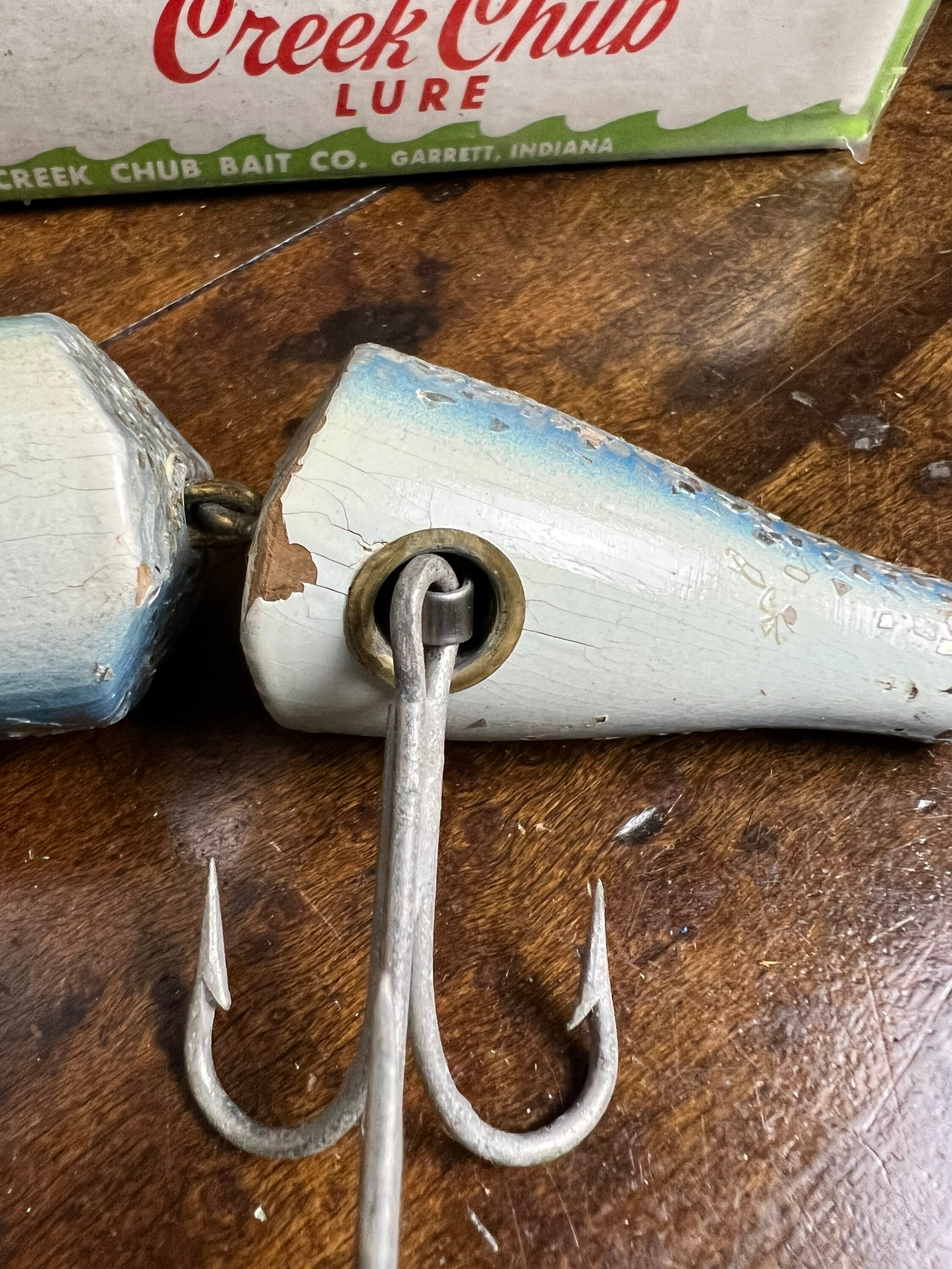 Vintage CREEK CHUB Jointed Pikie Fishing Lure| Striper Pikie Blue
