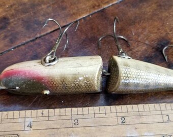 Vintage CREEK CHUB Bait Co NO. 2600 Jointed Pikie Minnow Wood