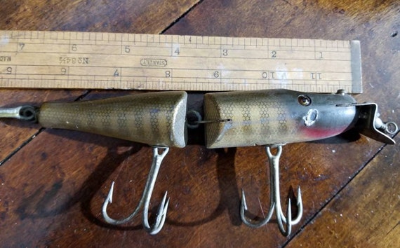 Vintage CREEK CHUB Bait Co NO. 3000 Jointed Husky Pikie Scale Minnow Wood Fishing  Lure tackle Baitglass Eyes outdoors Fisherman Rustic -  Norway