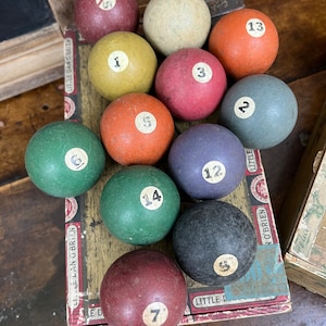 Vintage Pool Balls| Individual Replacement Pool Ball| Rustic Clay Billiard Balls| Gameroom Decor| Gift for Family Game Night| PoolTable Ball