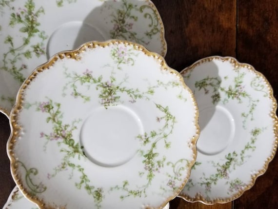 Theodore Haviland Limoges France; China; Green flowers; Antique china; Vintage China;