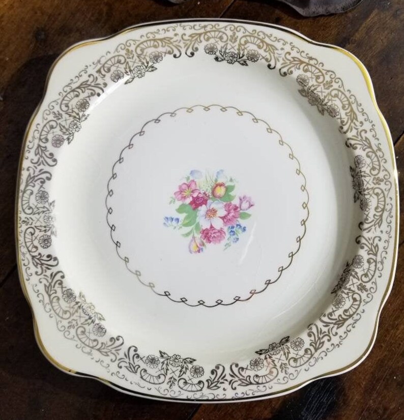 Vintage PADEN CITY POTTERY Square Salad Plate Set of Six Etsy