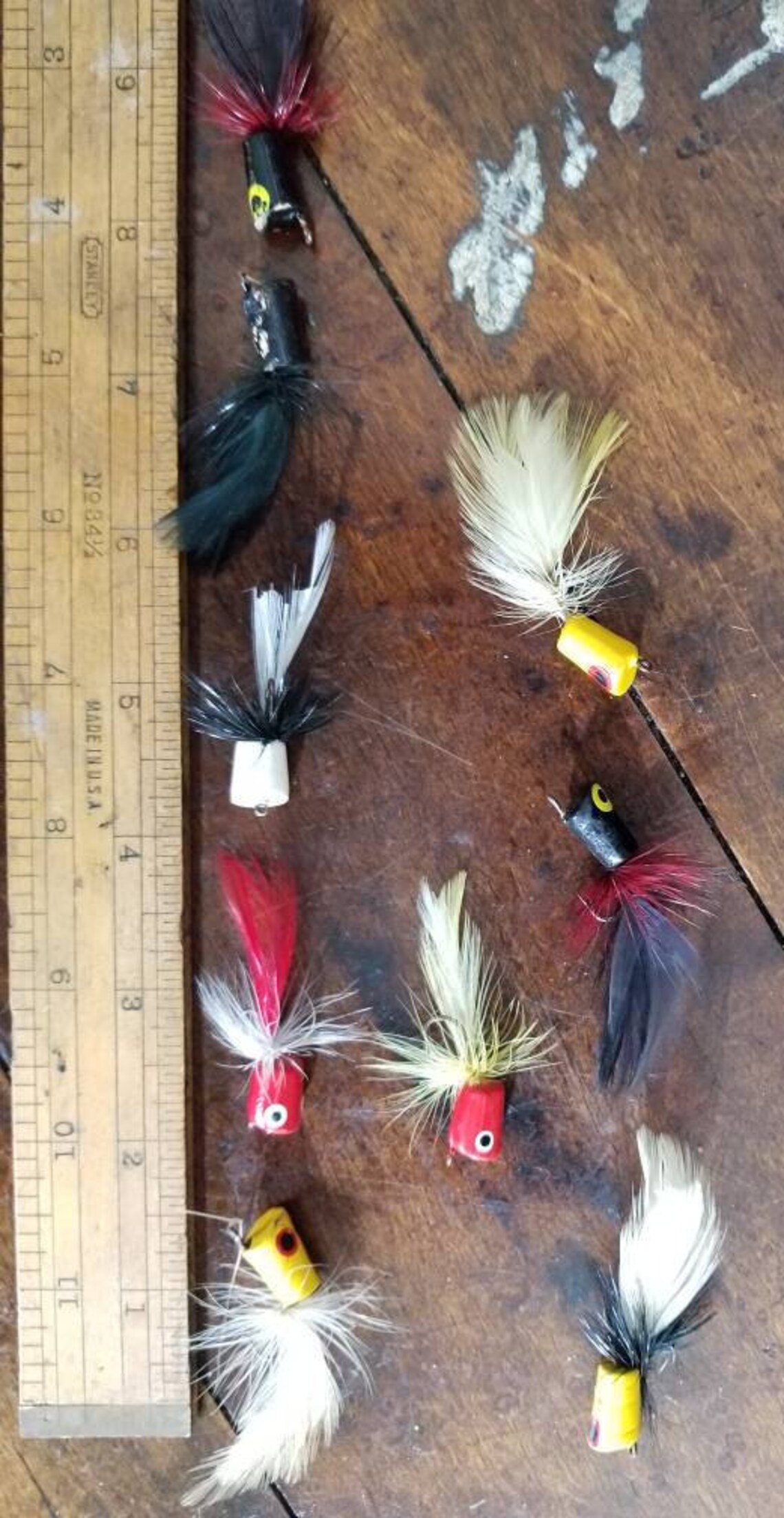 Vintage Feather Poppers Bass Fly Rod Fishing LureTackle Bait Etsy