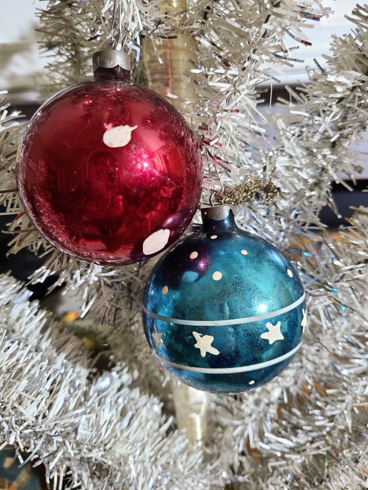 Vintage mercury glass christmas ornaments Clearance