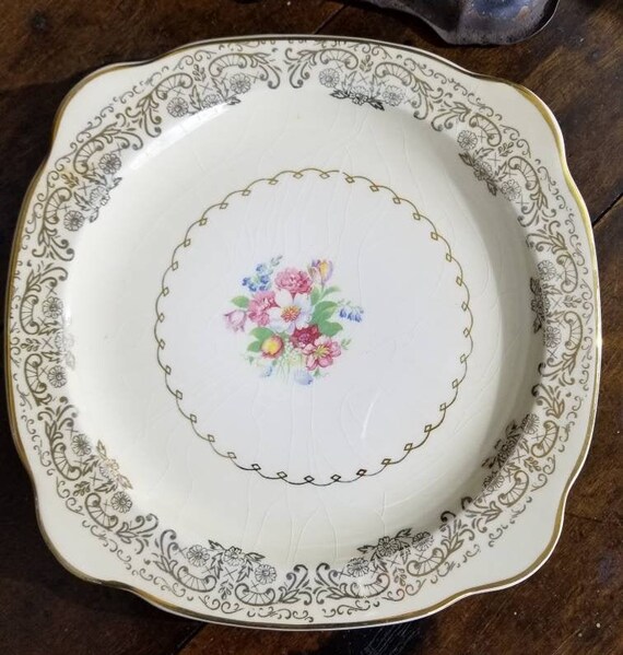 Vintage PADEN CITY POTTERY Square Salad Plate Set of Six Etsy France