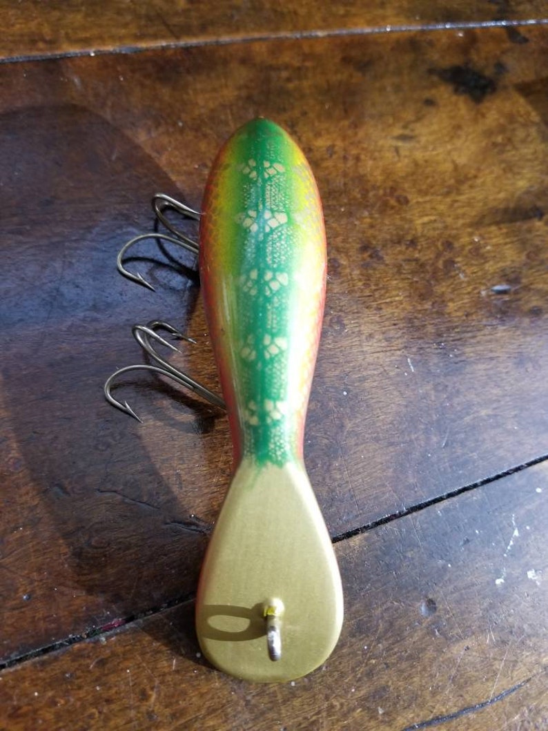 Vintage Wooden Plug Fishing Lure Rush Tango Wood Lure Etsy Sweden