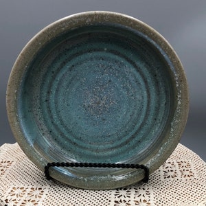 Decorative Pie Plate, Turquoise Pie Plate, Artisan Pie Plate, Wood-fired Round Pie Plate, Quiche Plate, Ceramic Handmade Pie Plate