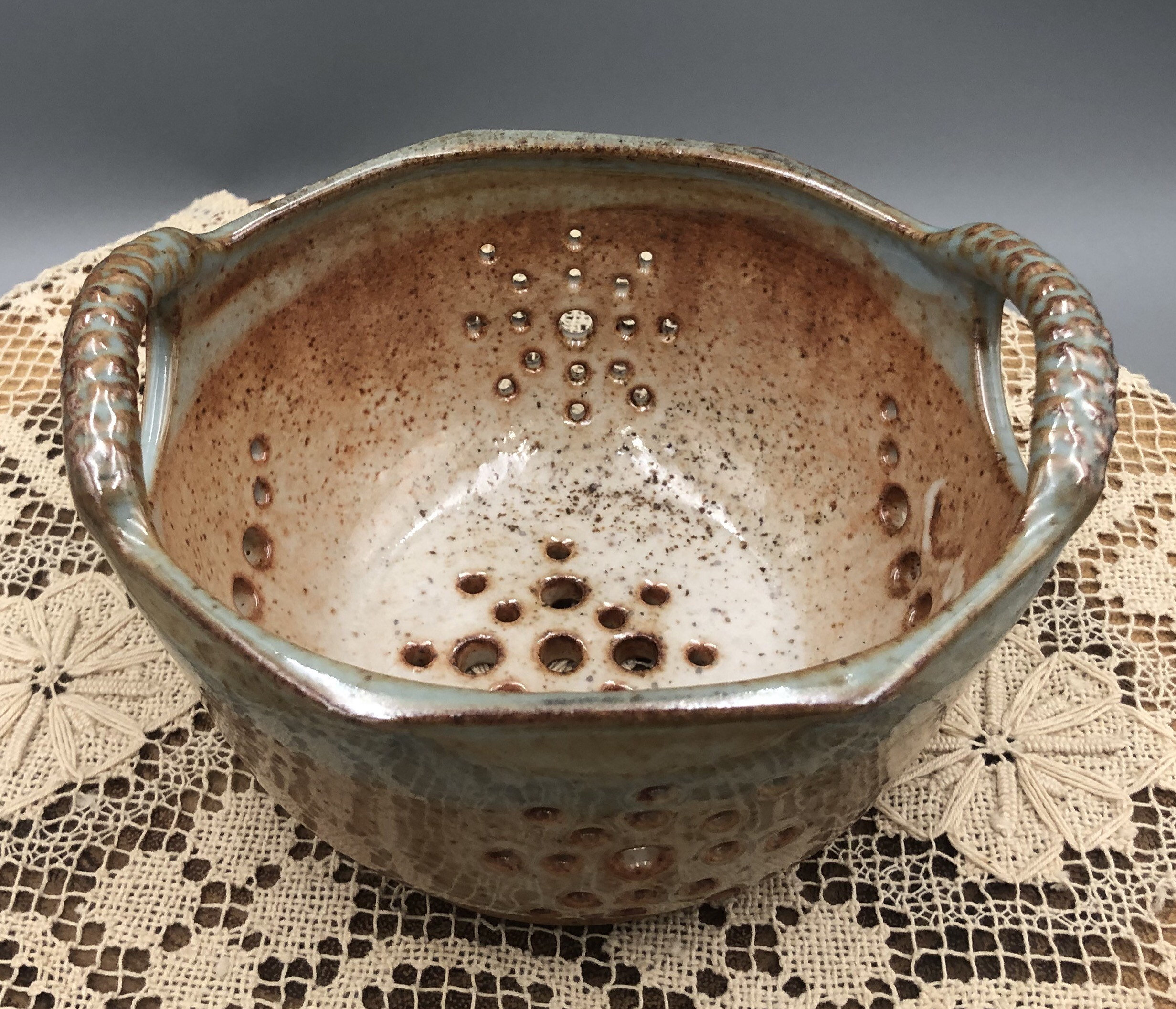 Turquoise Colander Etsy