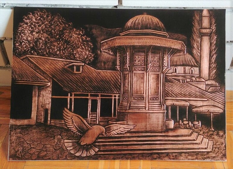 Sarajevo. Sarajevo Art. Sebilj Art. Sarajevo Gift. Bosnia and Etsy