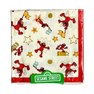 Sesame Street Elmo Celebrates Napkins - 40 Cnt | First Birthday | Sesame Street Party Decor | Elmo Birthday Party Theme | Tableware