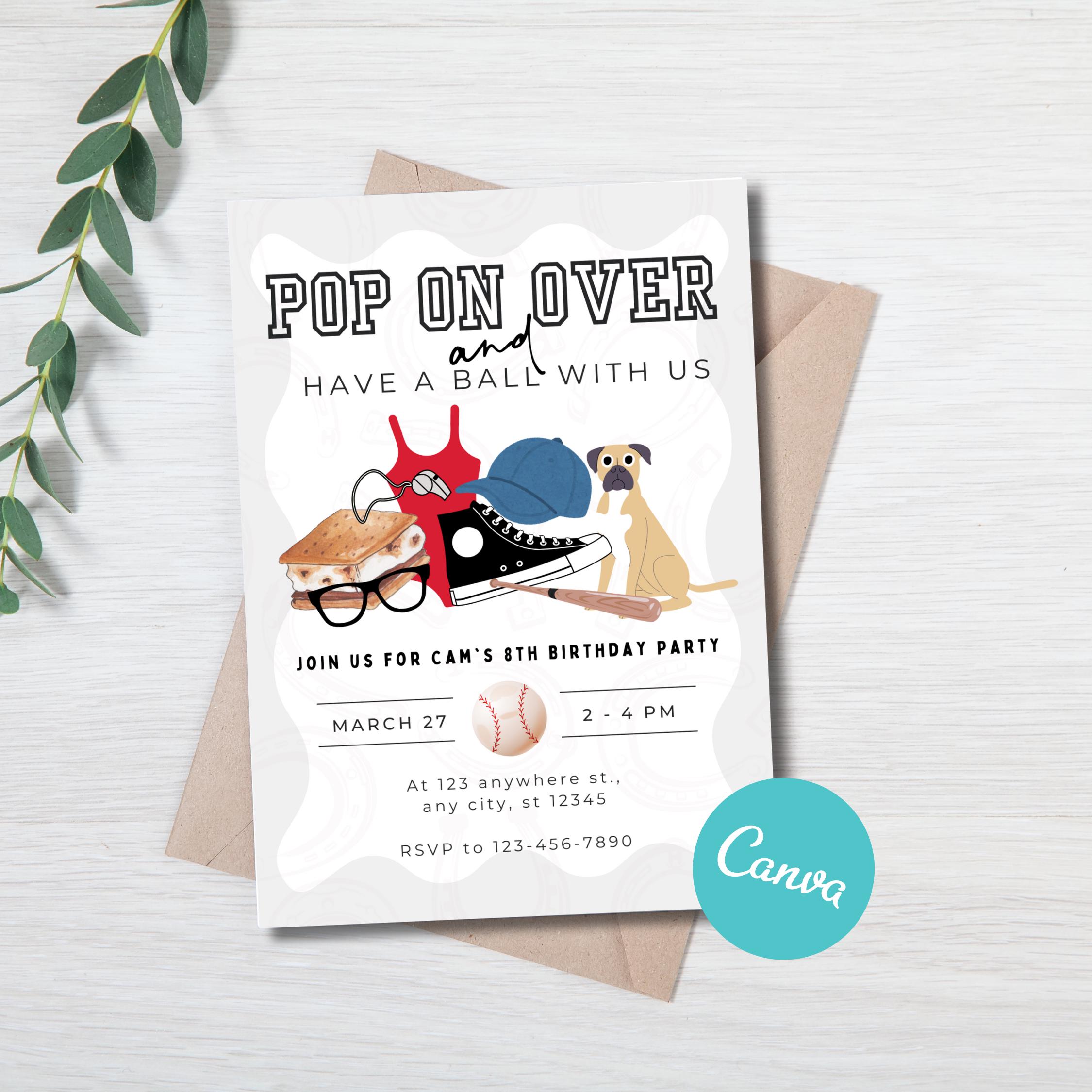 Sandlot Birthday Invitation | Editable Template | Baseball Party Invite | Instant Download | You're Killing Me Smalls Theme