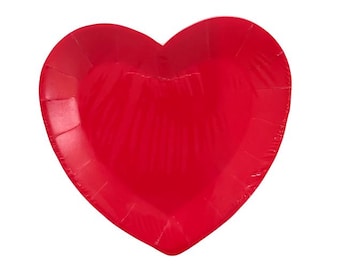 Valentine Red Heart Shaped Lunch Plates - 10 Cnt | Valentine Party | Heart Party Plates | Valentine Decor | Valentine's Day | Tableware