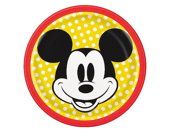 Mickey Mouse Paper Dessert Plates - 8 Cnt | Mickey Mouse Birthday | Mickey Mouse Party | Mickey Party Theme | Disney | Tableware