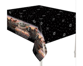 Star Wars The Mandalorian Plastic Table Cover | Star Wars Birthday | Star Wars Birthday Party | Star Wars Tablecloth | Tableware